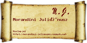Morandini Juliánusz névjegykártya